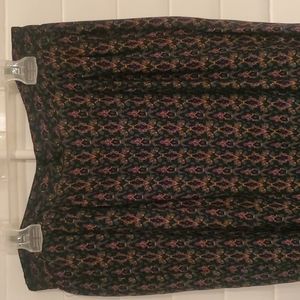 Vintage Paisley skirt, lined. Emerald green, gold, black, and purple detail.